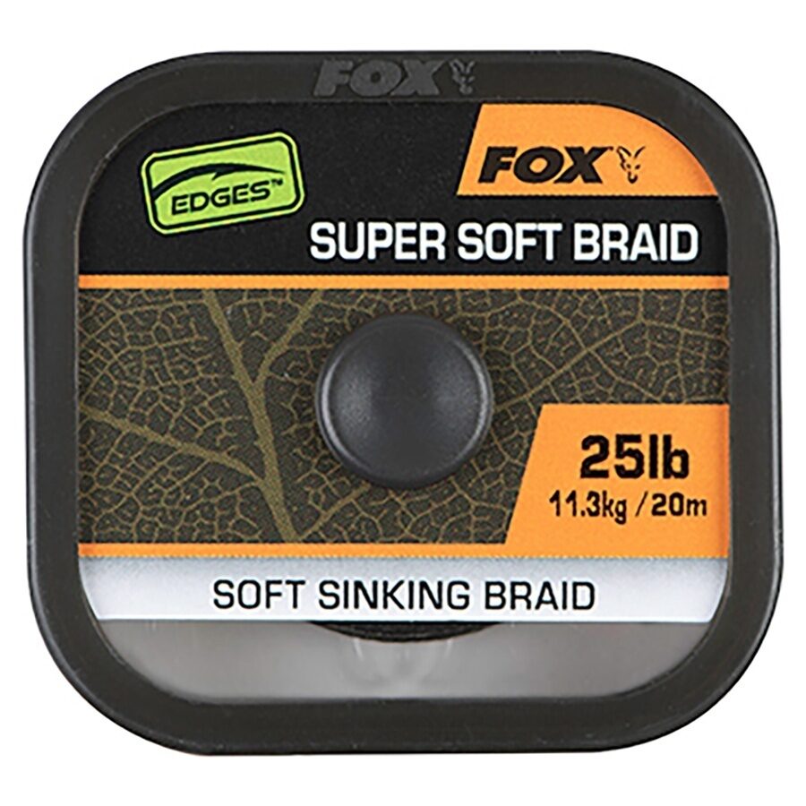 Поводковый материал в мягкой оплетке тонущий Зеленый 11.3 кг Fox (Фокс) - Edges Naturals Soft Braid Hooklength 25 lb, 20 м