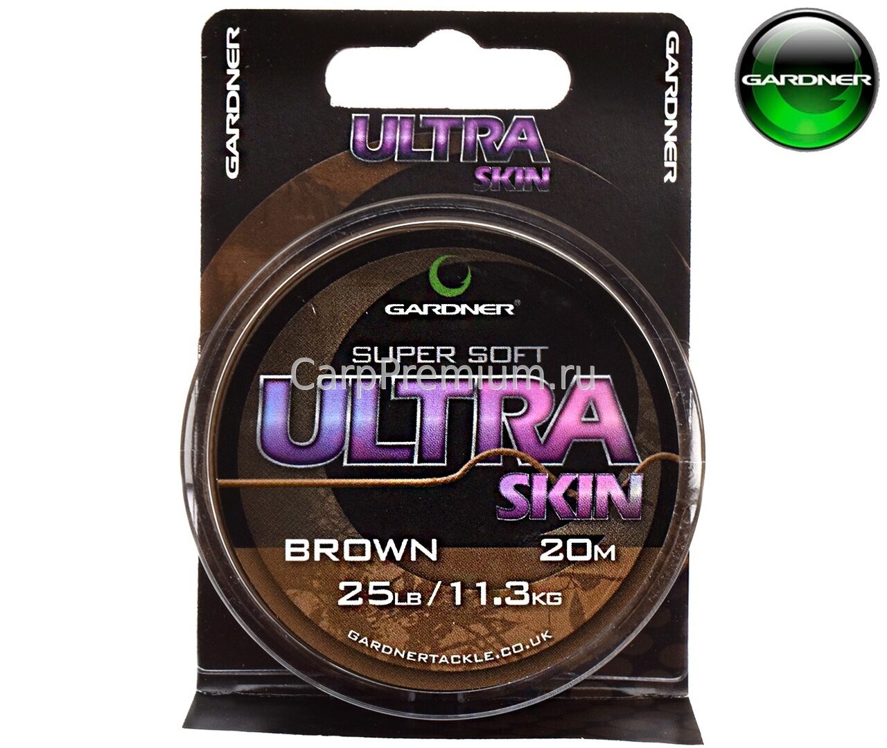 Поводковый материал в мягкой оплетке Коричневый Gardner (Гарднер) - Super Soft Ultra Skin Brown 11.3 кг / 25 lb, 20 м