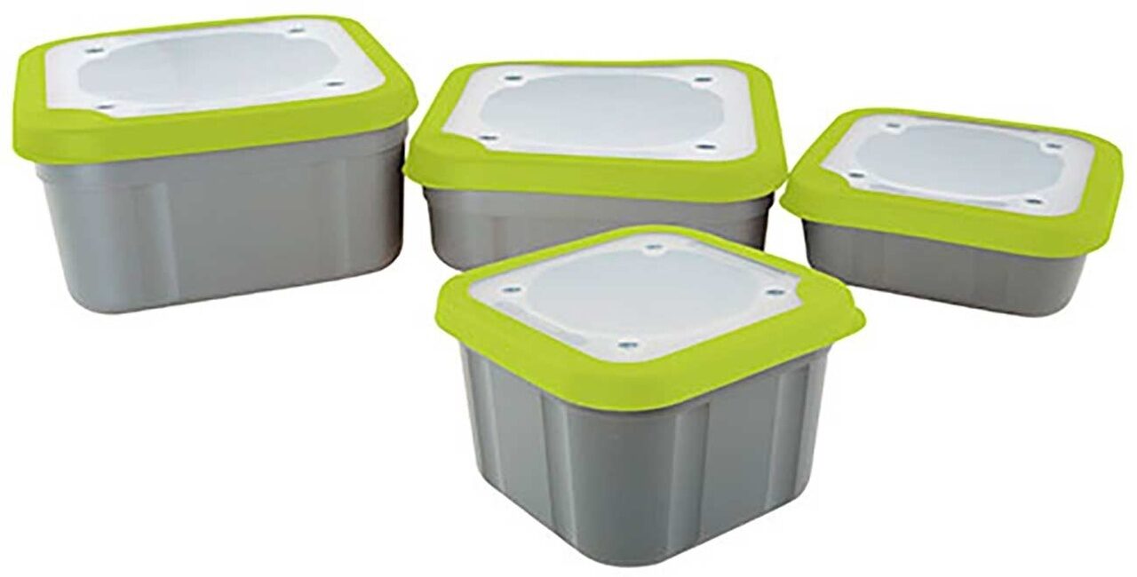 Коробка с плотной крышкой 1 л Matrix (Матрикс) - Bait Boxes Solid Top - 1ltr Compact Solid Top, Серо-зеленая