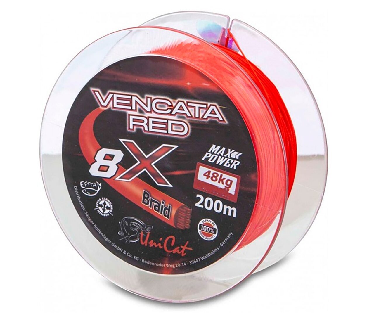 Плетеный шнур на сома 0.37 мм Красный Uni Cat (Юни Кэт) - Vencata Red 8 ...