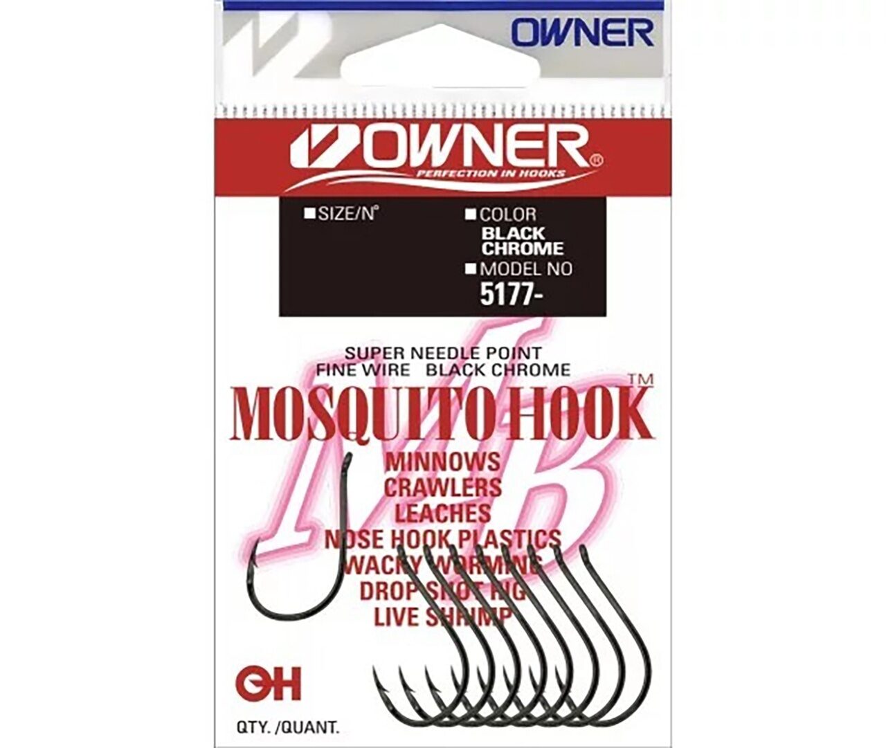 Крючки на сома Owner (Овнер) - Mosquito Hook BC, Размер 4/0, 4 шт