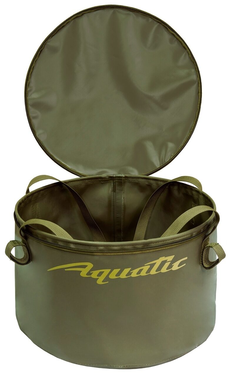 Ведро мягкое с ручками Хаки Aquatic (Акватик) - В-06Х Bucket with Lid ...
