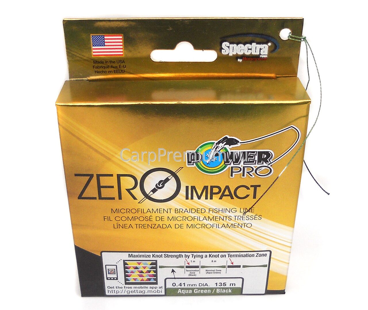 Плетеный шнур 0.41 мм Зеленый Power Pro (Повер Про) - Zero Impact Green,  135 м