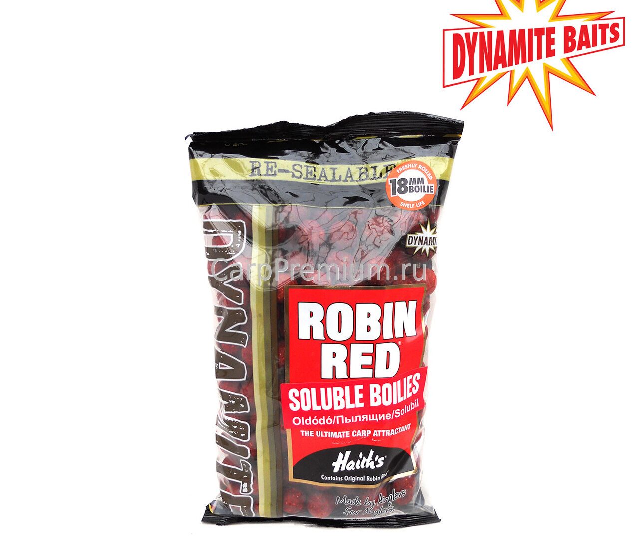 Бойлы пылящие Робин Ред 18 мм Dynamite Baits (Динамит бейтс) - Robin Red Soluble, 1 кг