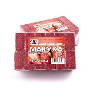 Макуха брикетированная Клубника GBS - Best Bait Strawberry, 12 шт