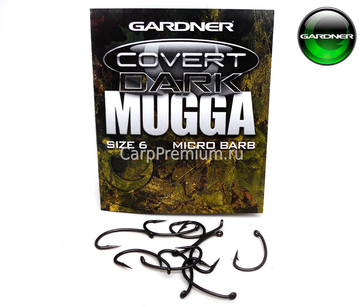 Карповые крючки Мугга Gardner (Гарднер) - Covert Dark Mugga Hook, Размер 6