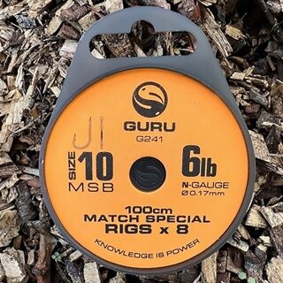 Готовые поводки с крючком 0.17 мм Guru (Гуру) - Match Special Rig Размер 10, 8 шт