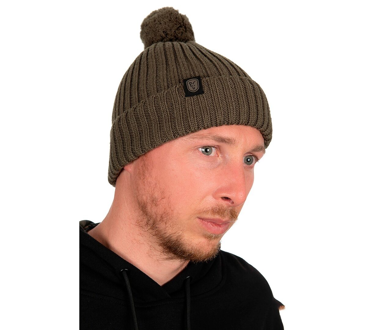 Шапка с помпоном Оливковая Fox (Фокс) - Merino Bobble Hat