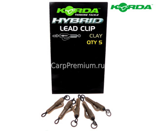 Безопасные клипсы для грузил Korda (Корда) - Hybrid Lead Clip Clay (Глина), 5 шт