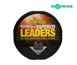 Шок-лидер Конический 0.28-0.50 мм Korda (Корда) - Subline Tapered Leader Brown 3.6-18 кг / 8-40 lb, 5 шт х 12 м