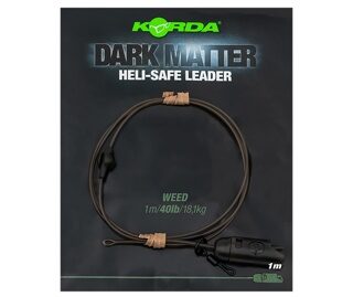 Готовый монтаж для оснастки Вертолет Зеленый 100 см Korda (Корда) - Dark Matter Leader Heli Safe Weed 18.1 кг / 40 lb, 1 шт