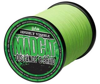 Леска плетеная на сома 0.60 мм Зелёная MadCat (МэдКэт) - Distance 8-Braid Hi Vis Green 61.2 кг / 135 lb, 675 м