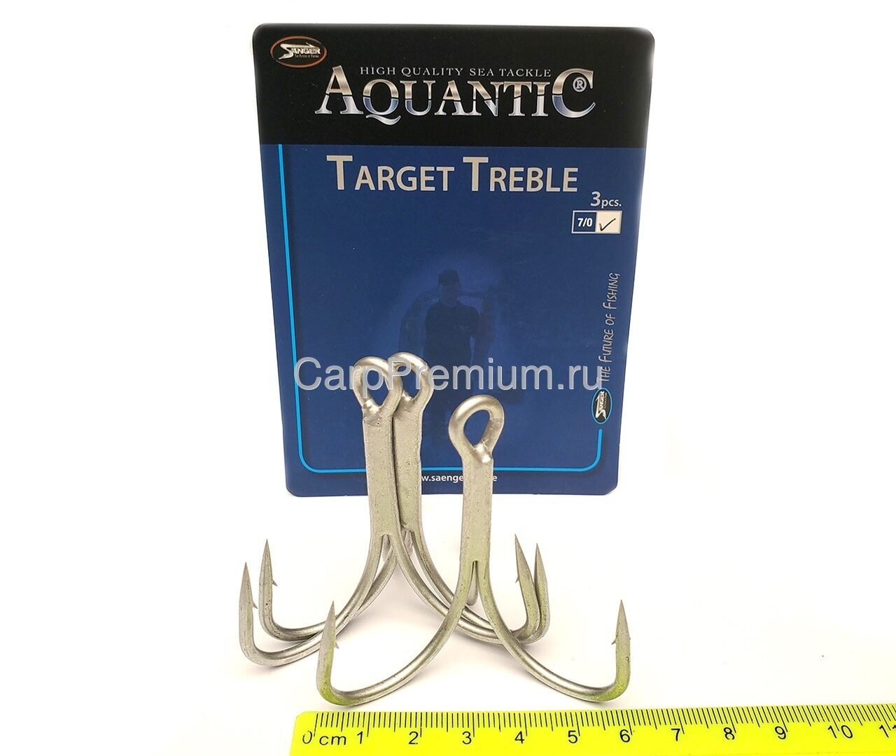 Тройник для сома и морской ловли Aquantic (Аквантик) - SaltWater Target Treble Hook, Размер 7 / 0, 3 шт