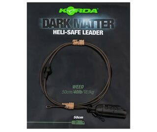 Готовый монтаж для оснастки Вертолет Зеленый 50 см Korda (Корда) - Dark Matter Leader Heli Safe Weed 18.1 кг / 40 lb, 1 шт