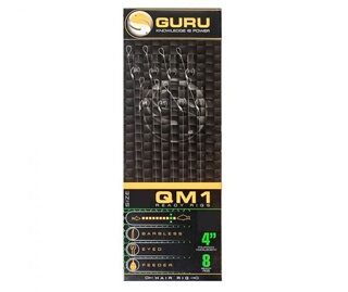 Готовый поводок с волосяной оснасткой 0.19 мм Guru (Гуру) - QM1 Standard Hair 7 lb, 10 см, Размер 12, 8 шт