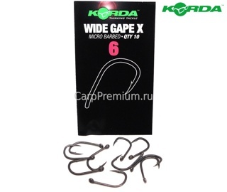 Карповые крючки Korda (Корда) - Wide Gape X, Размер 6, 10 шт