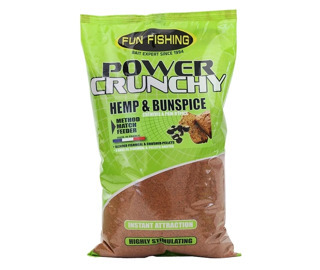 Прикормка сыпучая Конопля и Пряности Fun Fishing (Фан Фишинг) - Amorce Power Crunchy Hemp & Bun Spice, 2 кг