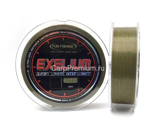 Леска Экселиум 0.25 мм Зеленая Fun Fishing (Фан фишинг) - Exelium Green  6.1 кг / 13 lb, 1000 м