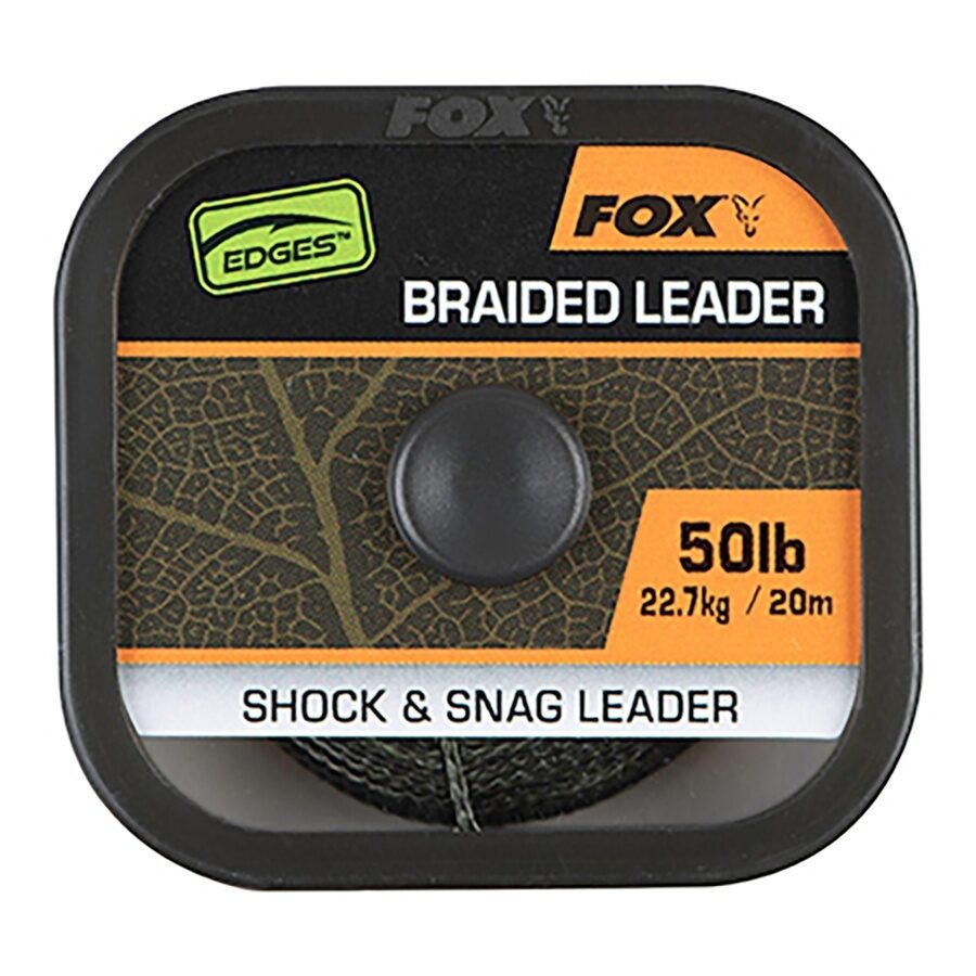 Шок-лидер Плетеный Fox (Фокс) - Edges Naturals Braided Leader 50 lb / 22.7 кг, 20 м