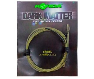 Готовый монтаж с вертлюгом и кольцом Гравий 100 см Korda (Корда) - Dark Matter Leader Ring Swivel Gravel Khaki 18.1 кг / 40 lb, Размер 8, 1 шт