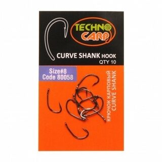 Крючок карповый Texnokarp (ТехноКарп) - Curve Shank Hook, Размер № 8, 10 шт