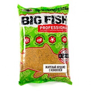 Прикормка Арахис / Конопля GBS - Big Fish Peanut and Hemp, 1 кг