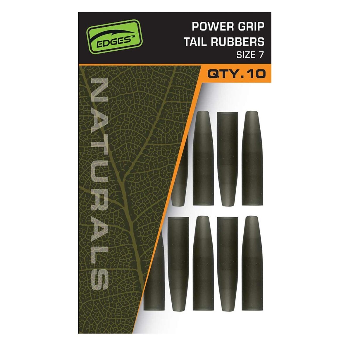 Конуса для клипсы Зеленые Fox (Фокс) - Edges Naturals Power Grip Tail Rubbers, Размер 7, 10 шт