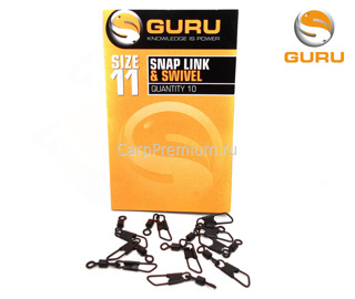 Вертлюг с карабином Guru (Гуру) - SnapLink Swivel, Размер 11, 10 шт