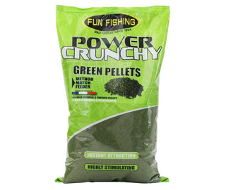 Прикормка сыпучая Зеленый пеллетс Fun Fishing (Фан Фишинг) - Amorce Power Crunchy Green Pellet, 2 кг