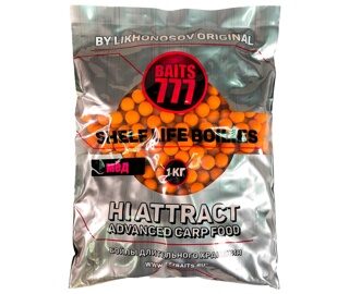 Тонущие бойлы 10 мм Мёд 777 Baits (Лихоносовы) - Likhonosov Original Shelf Life Boilies Honey, 1 кг