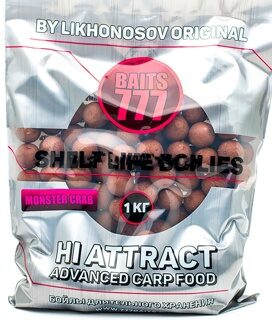 Тонущие бойлы 10 мм Монстер Краб 777 Baits (Лихоносовы) - Likhonosov Original Shelf Life Boilies Monster Crab, 1 кг