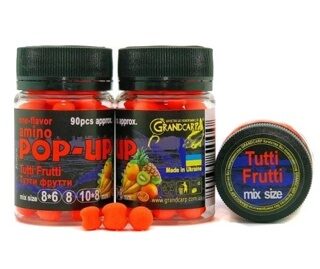 Бойлы плавающие Микс Тутти Фрутти Grand Carp (Гранд Карп) - Amino Pop-Up Tutti Frutti Mix Size, 90 шт