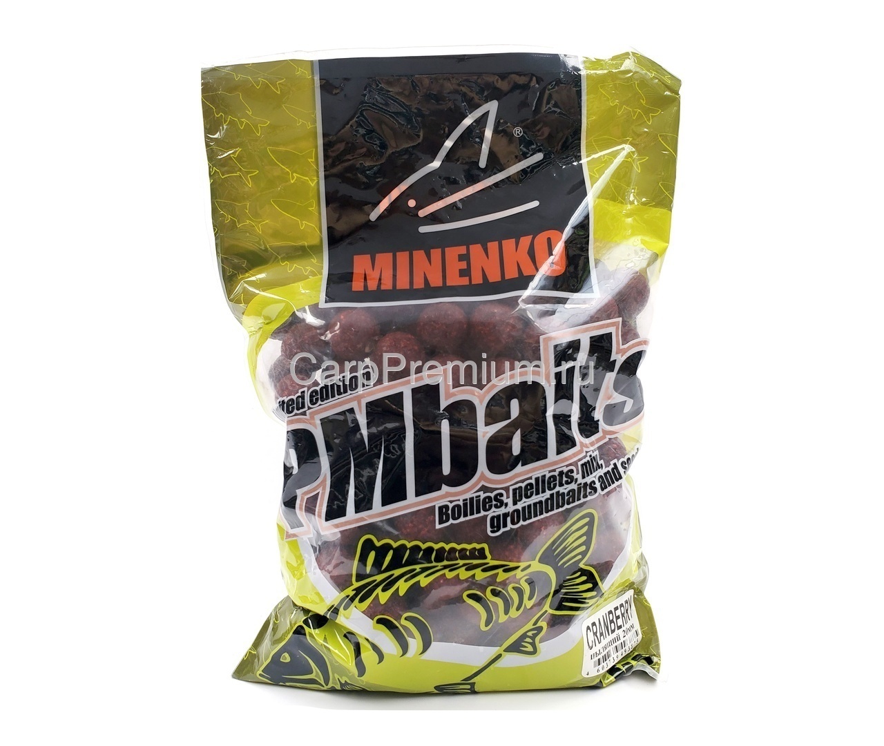 Бойлы пылящие 20 мм Клюква Minenko (Миненко) - PMbaits Cranberry Soluble, 1 кг