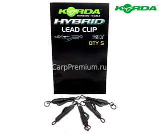 Безопасные клипсы для грузил Korda (Корда) - Hybrid Lead Clip Silt (Ил), 5 шт