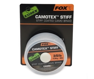 Поводковый материал в жесткой оплетке Камуфляжный Fox (Фокс) - EDGES Camotex Stiff Camo 15.9 кг / 35lb, 20 м