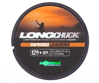 Шок-лидер Конический 0.30-0.47 мм Korda (Корда) - Long Chuck Tapered Leaders 12-30 lb, 5 шт х 10 м