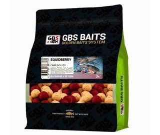 Бойлы тонущие 20 мм Кальмар / Ягоды GBS - Baits Squidberry, 3 кг