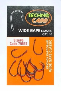 Крючок карповый Texnokarp (ТехноКарп) - Wide Gape Classic Hook, Размер № 4, 10 шт