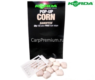 Искусственная плавающая кукуруза Банан и Карамель Белая Korda (Корда) - Pop-Up Corn Banoffe White, 12 шт