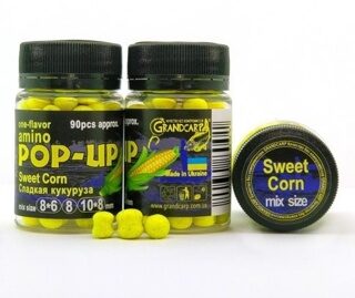 Бойлы плавающие Микс Сладкая Кукуруза Grand Carp (Гранд Карп) - Amino Pop-Up Sweet Corn Mix Size, 90 шт