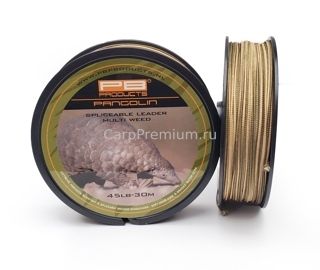 Лидкор с сердечником Зеленый PB Products - Pangolin Leader Multi Weed 45lb, 30 м