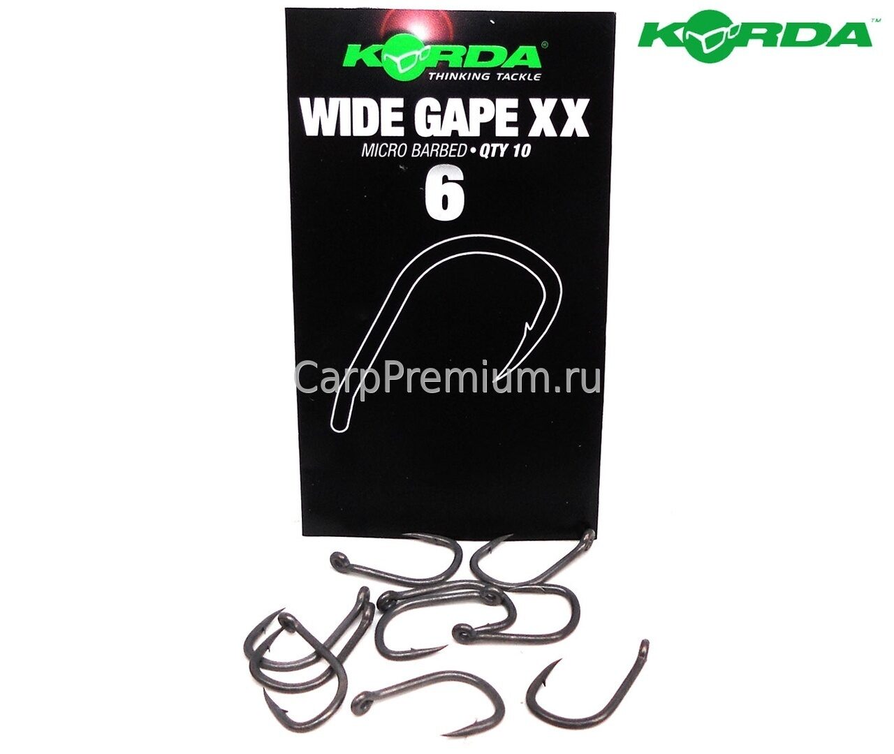 Карповые крючки Korda (Корда) - Wide Gape XX, Размер 6, 10 шт
