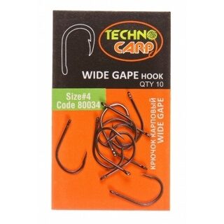 Крючок карповый Texnokarp (ТехноКарп) - Wide Gape Hook, Размер № 4, 10 шт