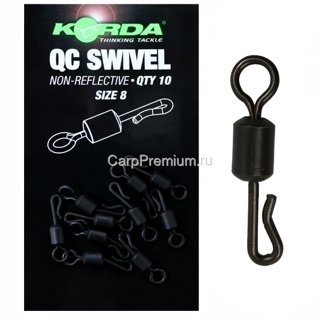 Вертлюг - быстросъемный Korda (Корда) - Kwik Change Swivel, Размер 8, 10 шт