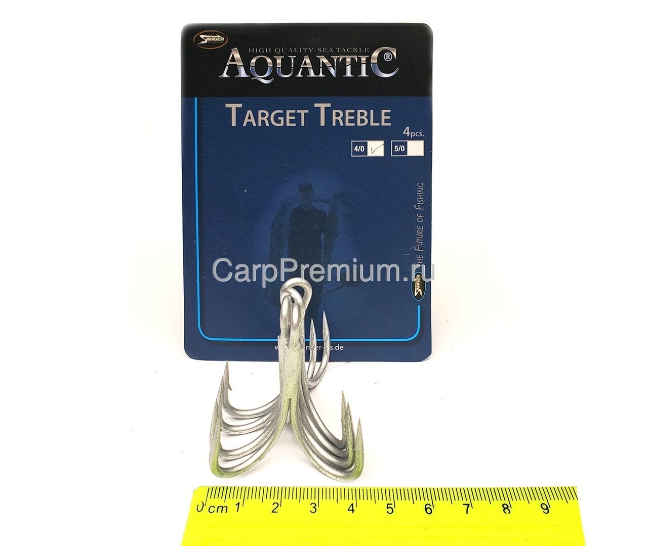 Тройник для сома и морской ловли Aquantic (Аквантик) - SaltWater Target Treble Hook, Размер 4 / 0, 4 шт